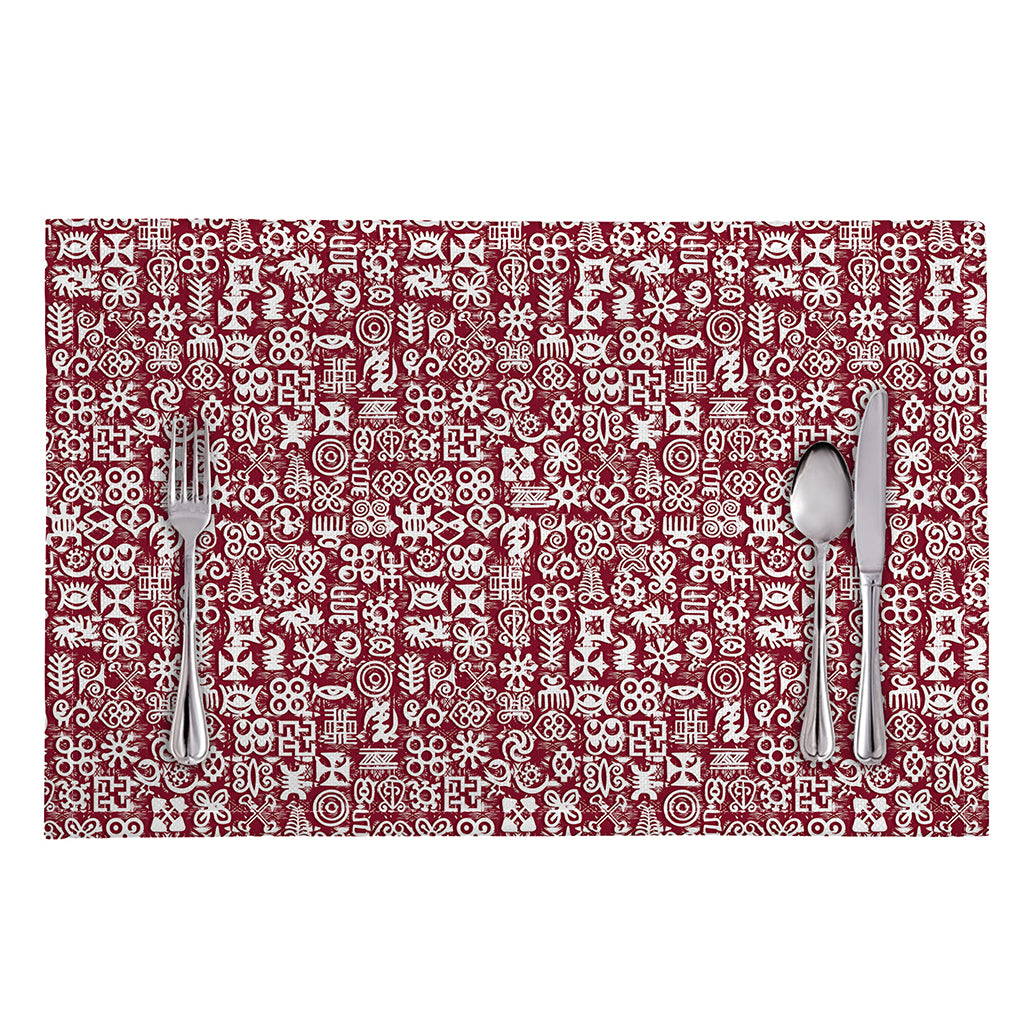 Red African Adinkra Tribe Symbols Placemat
