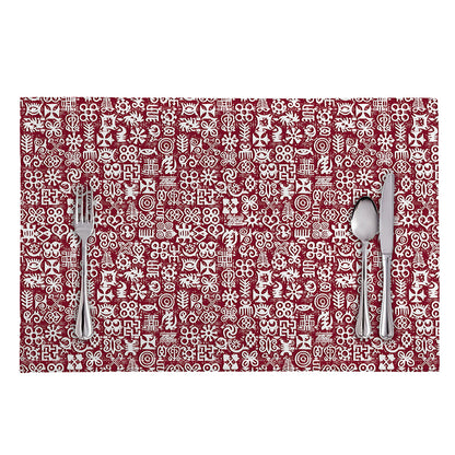 Red African Adinkra Tribe Symbols Placemat