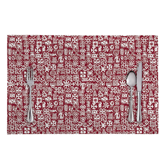 Red African Adinkra Tribe Symbols Placemat