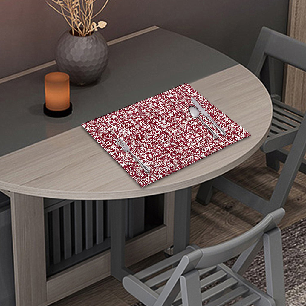 Red African Adinkra Tribe Symbols Placemat