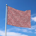 Red African Adinkra Tribe Symbols Polyester Flag