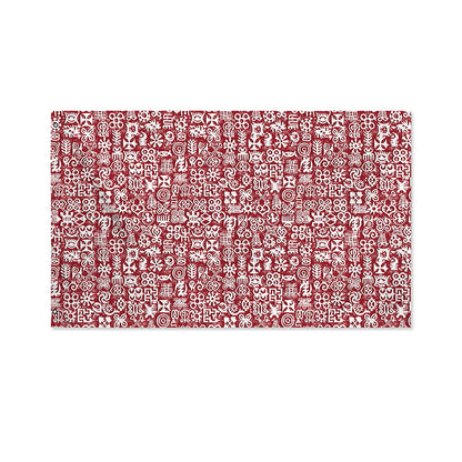 Red African Adinkra Tribe Symbols Polyester Flag