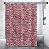 Red African Adinkra Tribe Symbols Premium Shower Curtain