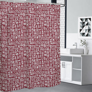 Red African Adinkra Tribe Symbols Premium Shower Curtain