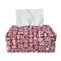 Red African Adinkra Tribe Symbols Rectangle Tissue Box Cover