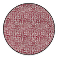 Red African Adinkra Tribe Symbols Round Floor Mat