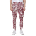 Red African Adinkra Tribe Symbols Joggers