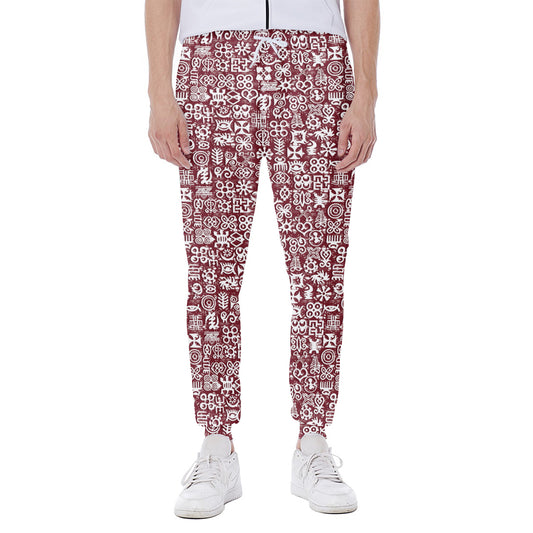 Red African Adinkra Tribe Symbols Scuba Joggers