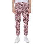 Red African Adinkra Tribe Symbols Scuba Joggers