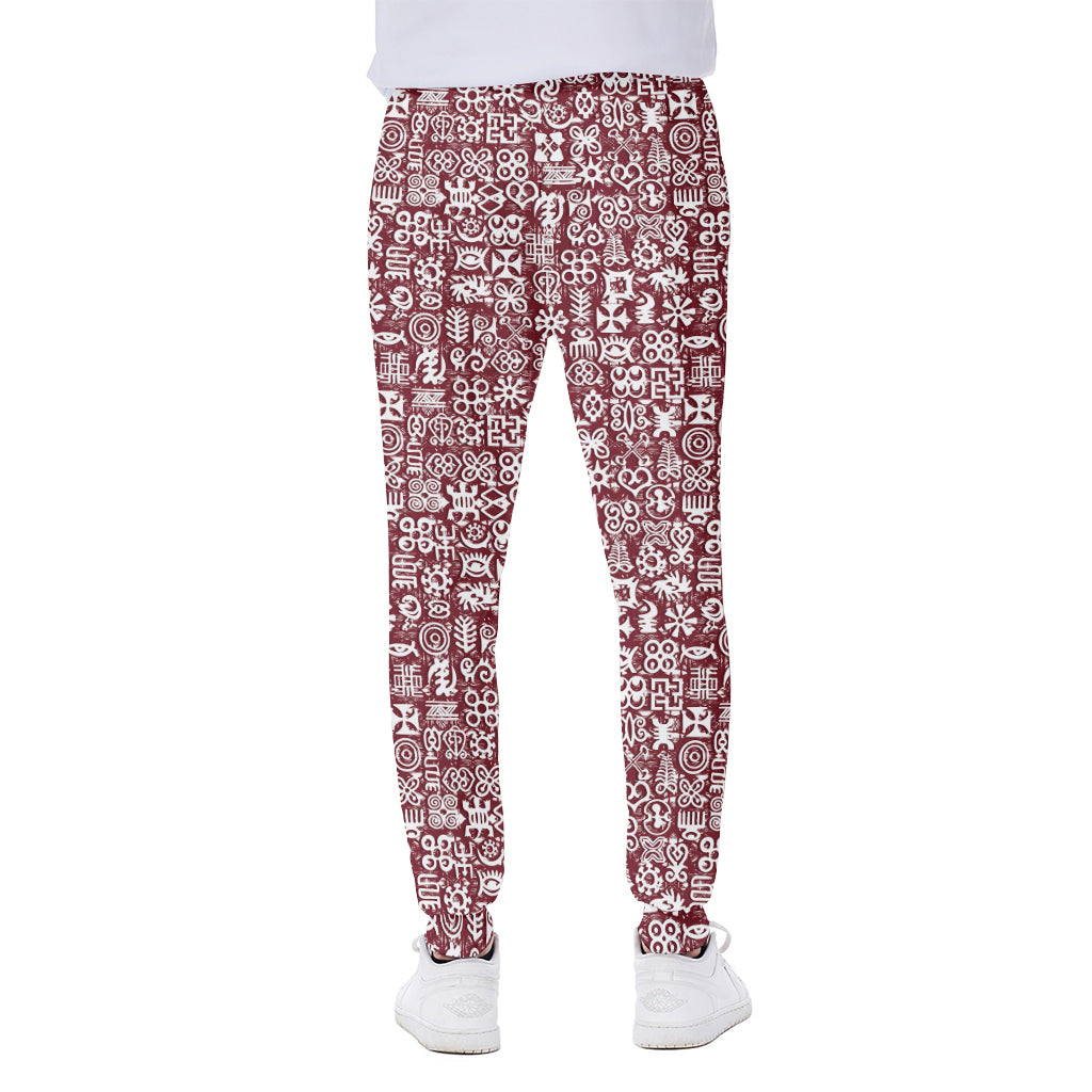 Red African Adinkra Tribe Symbols Scuba Joggers