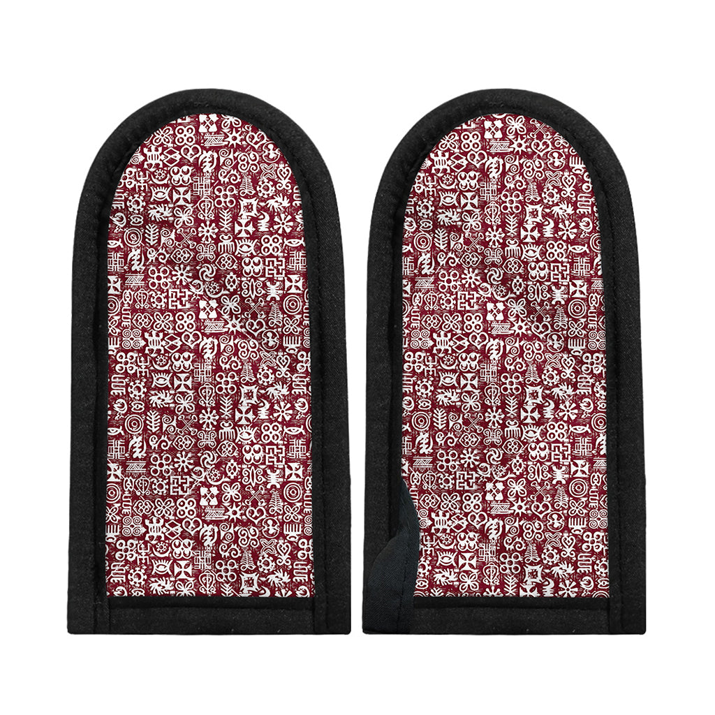 Red African Adinkra Tribe Symbols Skillet Handle Cover
