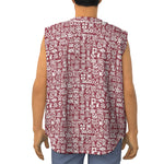 Red African Adinkra Tribe Symbols Sleeveless Baseball Jersey