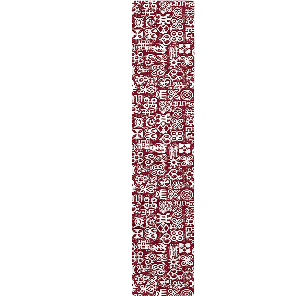 Red African Adinkra Tribe Symbols Table Runner