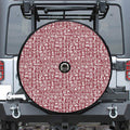 Red African Adinkra Tribe Symbols Tire Cover With Camera Hole