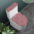 Red African Adinkra Tribe Symbols Toilet Lid And Tank Cover Set
