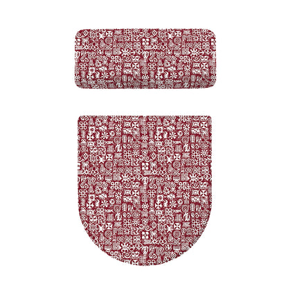 Red African Adinkra Tribe Symbols Toilet Lid And Tank Cover Set