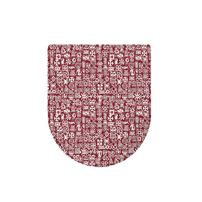 Red African Adinkra Tribe Symbols Toilet Lid Cover