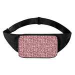 Red African Adinkra Tribe Symbols Waist Bag