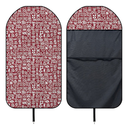 Red African Adinkra Tribe Symbols Waterproof Car Seat Cover