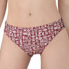 Red African Adinkra Tribe Symbols Women's Panties