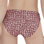 Red African Adinkra Tribe Symbols Women's Panties