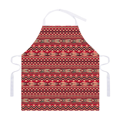 Red African Tribal Pattern Print Adjustable Apron