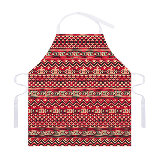 Red African Tribal Pattern Print Adjustable Apron