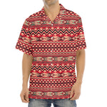 Red African Tribal Pattern Print Aloha Shirt