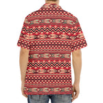 Red African Tribal Pattern Print Aloha Shirt
