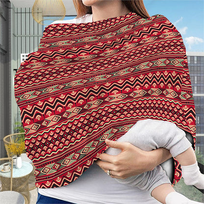 Red African Tribal Pattern Print Baby Seat Cover