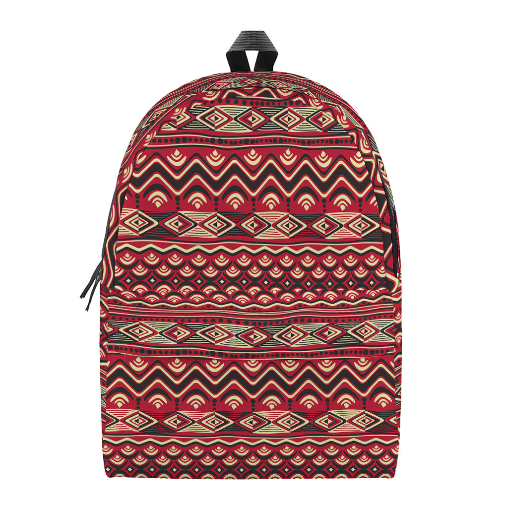 Red African Tribal Pattern Print Backpack