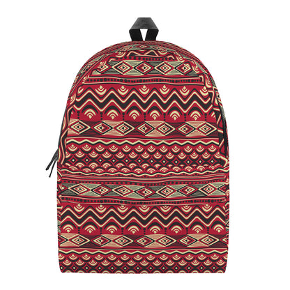 Red African Tribal Pattern Print Backpack