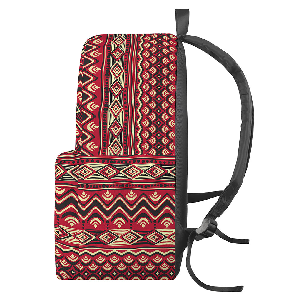 Red African Tribal Pattern Print Backpack