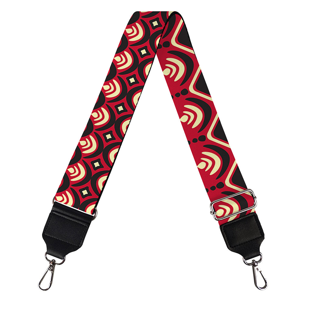 Red African Tribal Pattern Print Bag Strap