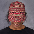 Red African Tribal Pattern Print Baseball Cap