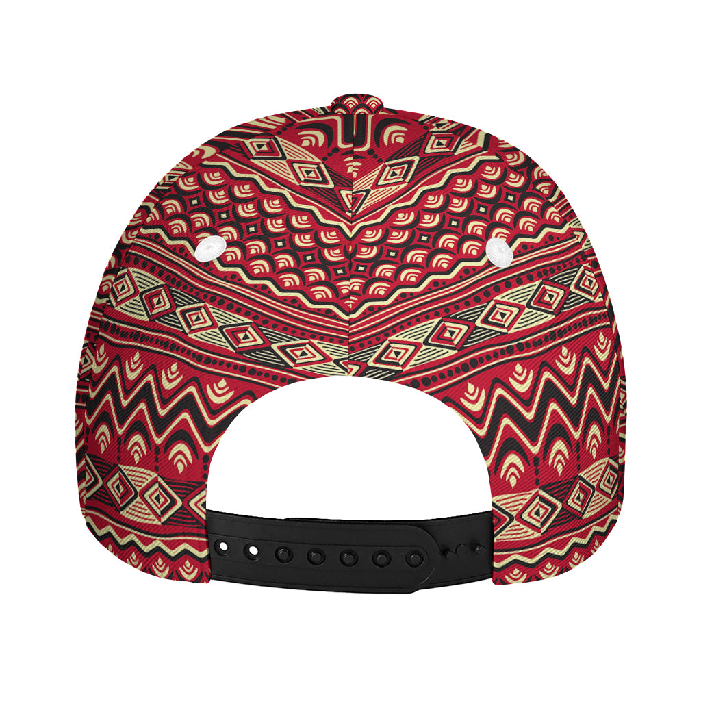 Red African Tribal Pattern Print Baseball Cap