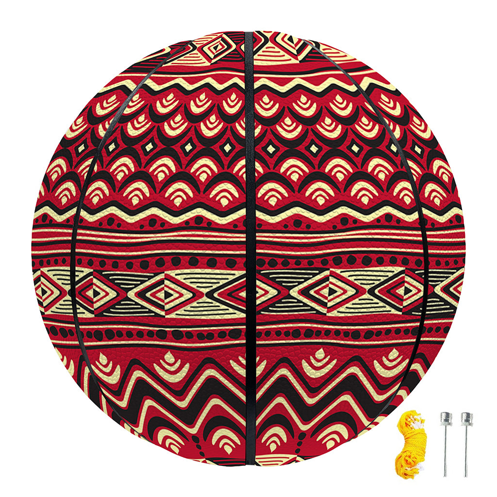 Red African Tribal Pattern Print Basketball