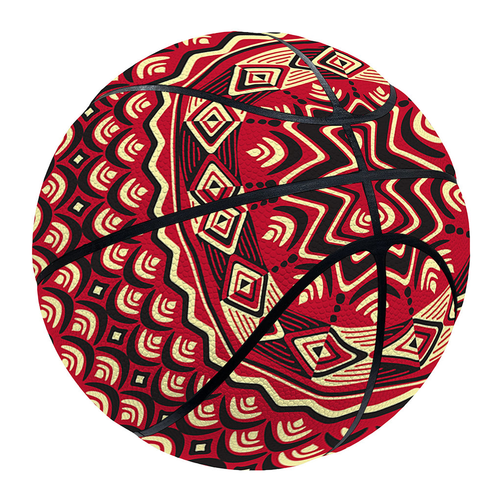 Red African Tribal Pattern Print Basketball