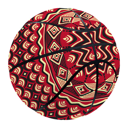 Red African Tribal Pattern Print Basketball