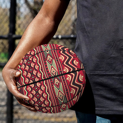 Red African Tribal Pattern Print Basketball