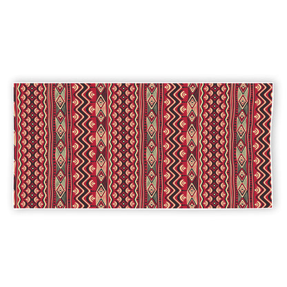 Red African Tribal Pattern Print Beach Towel
