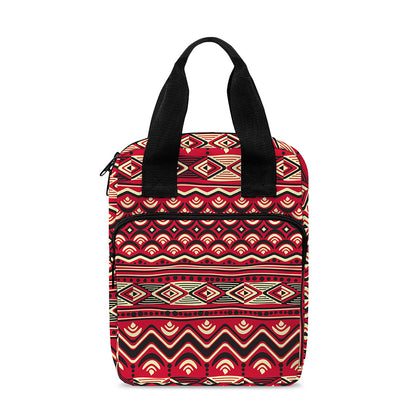 Red African Tribal Pattern Print Bible Tote Bag
