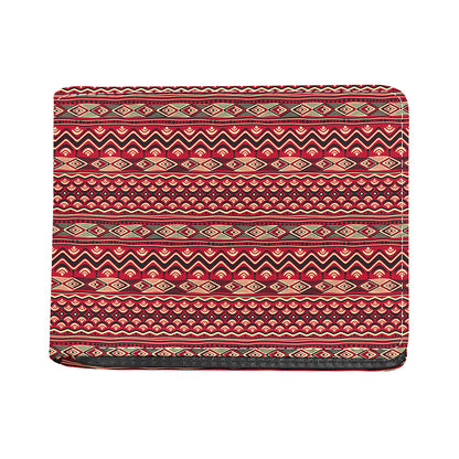 Red African Tribal Pattern Print Bifold Wallet