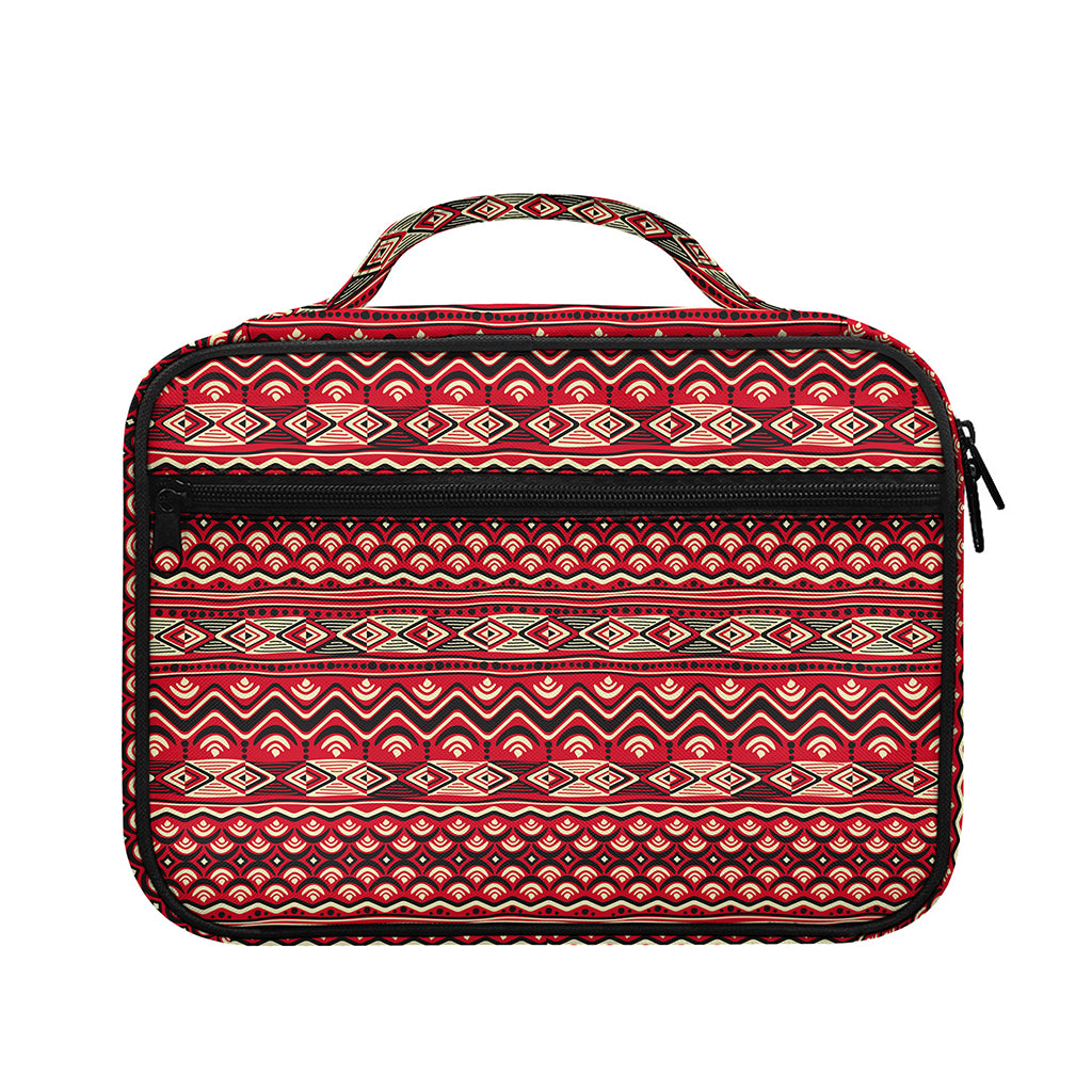 Red African Tribal Pattern Print Briefcase Bible Bag