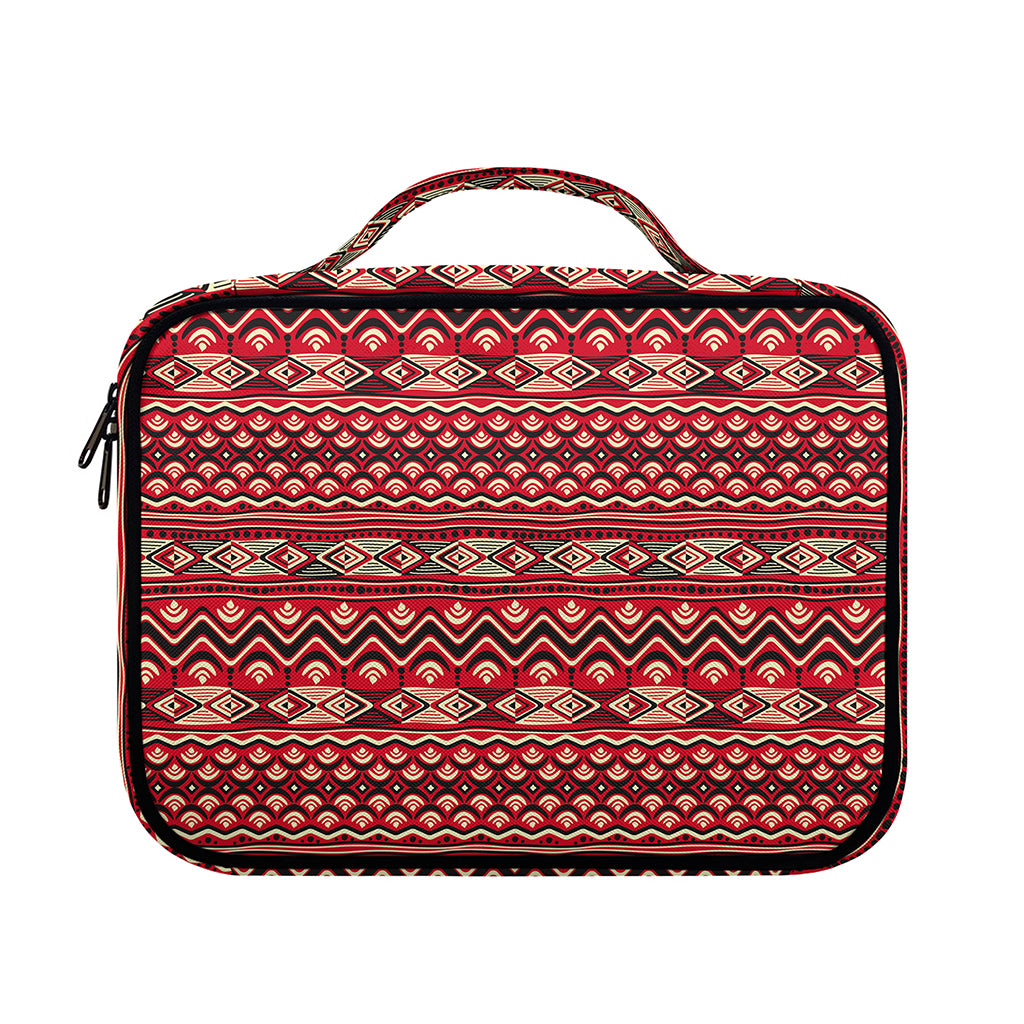 Red African Tribal Pattern Print Briefcase Bible Bag