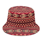 Red African Tribal Pattern Print Bucket Hat