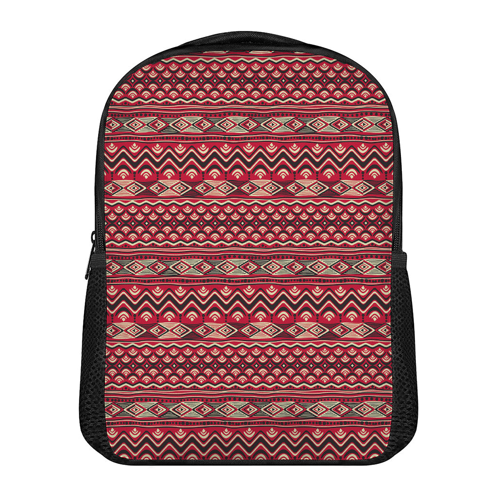 Red African Tribal Pattern Print Casual Backpack