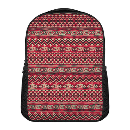 Red African Tribal Pattern Print Casual Backpack