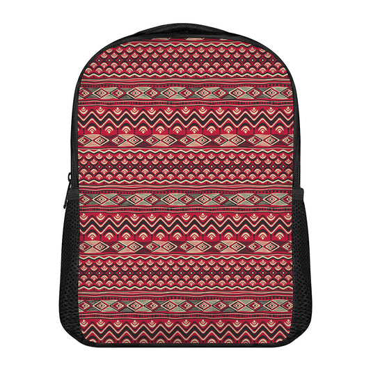 Red African Tribal Pattern Print Casual Backpack