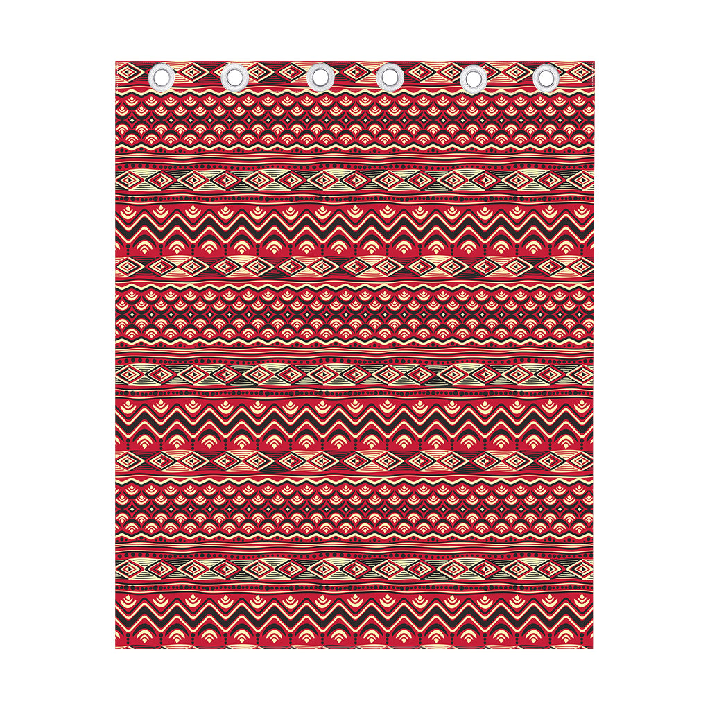 Red African Tribal Pattern Print Curtain